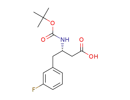 Molecular Structure of 270596-51-5 (BOC-(S)-3-AMINO-4-(3-FLUOROPHENYL)BUTYRIC ACID)