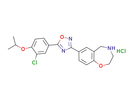 Molecular Structure of 1167415-79-3 (7-(5-{3-chloro-4-[(1-methylethyl)oxy]phenyl}-1,2,4-oxadiazol-3-yl)-2,3,4,5-tetrahydro-1,4-benzoxazepine hydrochloride)