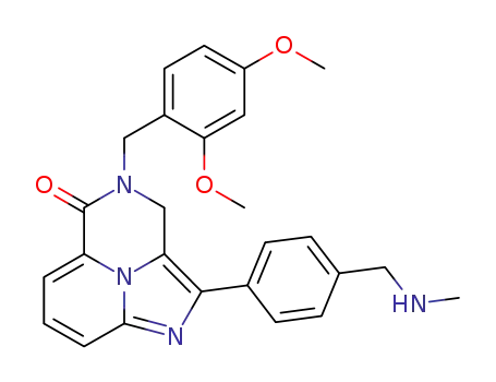 Molecular Structure of 1187318-35-9 (4-(2,4-dimethoxybenzyl)-2-{4-[(methylamino)methyl]phenyl}-3,4-dihydro-5H-1,4,8b-triazaacenaphthylen-5-one)