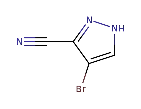Molecular Structure of 916791-70-3 (4-Bromo-1H-Pyrazole-5-Carbonitrile)