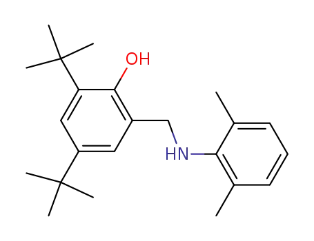 Molecular Structure of 223414-21-9 (Phenol,
2,4-bis(1,1-dimethylethyl)-6-[[(2,6-dimethylphenyl)amino]methyl]-)
