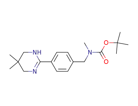Molecular Structure of 1211569-84-4 (tert-butyl [4-(5,5-dimethyl-1,4,5,6-tetrahydropyrimidin-2-yl)benzyl]methylcarbamate)