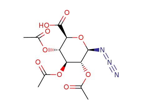 Molecular Structure of 185114-52-7 (1-deoxy-1-azido-2,3,4-tri-O-acetyl-β-D-glucopyranosiduronic acid)