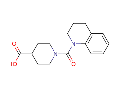 Molecular Structure of 1000211-90-4 (1-[(3,4-dihydro-1(2H)-quinolinyl)carbonyl]-4-piperidinecarboxylic acid)