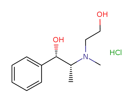 Molecular Structure of 54212-89-4 ([R-(R*,S*)]-alpha-[1-[(2-hydroxyethyl)methylamino]ethyl]benzyl alcohol hydrochloride)