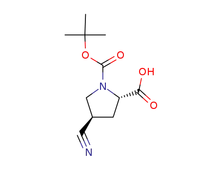 Molecular Structure of 273221-94-6 (N-BOC-TRANS-4-CYANO-L-PROLINE)