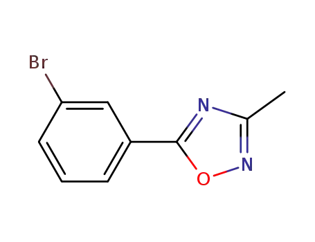 Molecular Structure of 160377-58-2 (5-(3-BROMOPHENYL)-3-METHYL-1,2,4-OXADIAZOLE)