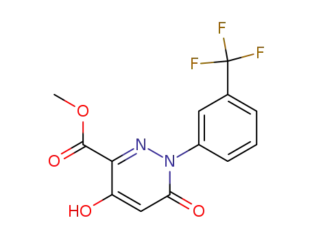 Molecular Structure of 121582-55-6 (METHYL 4-HYDROXY-6-OXO-1-[3-(TRIFLUOROMETHYL)PHENYL]-1,6-DIHYDRO-3-PYRIDAZINECARBOXYLATE)