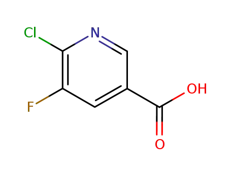 Molecular Structure of 38186-86-6 (6-Chloro-5-fluoro-nicotinic  acid)