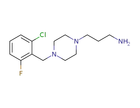 Molecular Structure of 306934-74-7 (3-[4-(2-CHLORO-6-FLUOROBENZYL)PIPERAZINO]PROPYLAMINE)