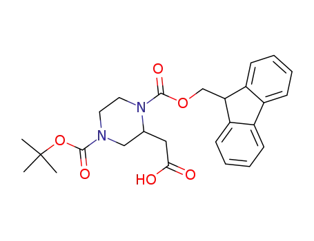 Molecular Structure of 183742-34-9 (4-Boc-1-Fmoc-2-Piperazine acetic acid)