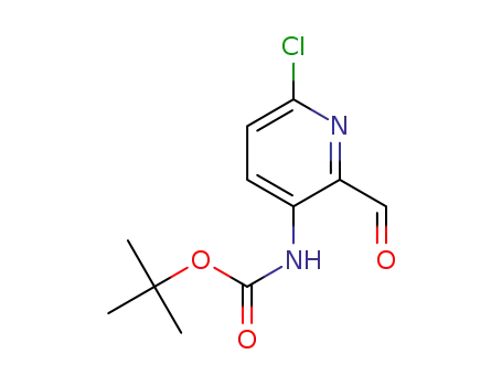Molecular Structure of 1199557-04-4 (Carbamic acid, N-(6-chloro-2-formyl-3-pyridinyl)-, 1,1-dimethylethyl ester)