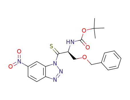 Molecular Structure of 184951-89-1 (BOC-THIONOSER(BZL)-1-(6-NITRO)BENZOTRIAZOLIDE)