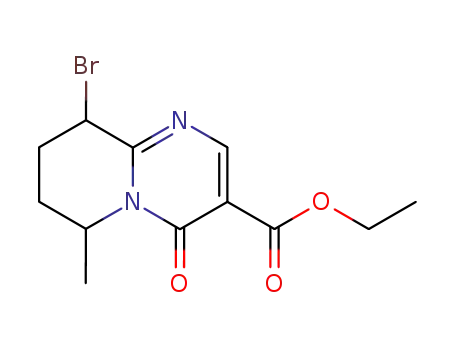 Molecular Structure of 38326-49-7 (4H-Pyrido[1,2-a]pyrimidine-3-carboxylic acid,
9-bromo-6,7,8,9-tetrahydro-6-methyl-4-oxo-, ethyl ester)