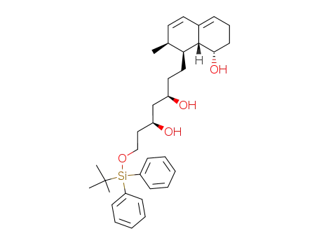 Molecular Structure of 126060-27-3 (<1S-<1α(3R*,5S*),2α,8β,8aα>>-1<<(1,1-Dimethylethyl)diphenylsilyl>oxy>-7-(1,2,6,7,8,8a-hexahydro-8-hydroxy-2-methyl-1-naphthalenyl)-3,5-heptanediol)