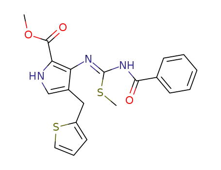 3-(3-Benzoyl-2-methyl-isothioureido)-4-thiophen-2-ylmethyl-1H-pyrrole-2-carboxylic acid methyl ester