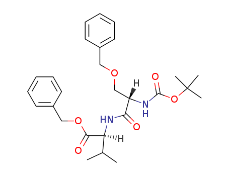 Molecular Structure of 113756-85-7 (L-Valine, N-[N-[(1,1-dimethylethoxy)carbonyl]-O-(phenylmethyl)-L-seryl]-,
phenylmethyl ester)