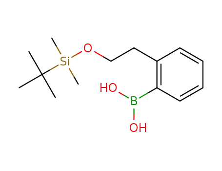 Molecular Structure of 913835-62-8 (2-[2-(TERT-BUTYLDIMETHYLSILYLOXY)ETHYL]BENZENEBORONIC ACID 96)
