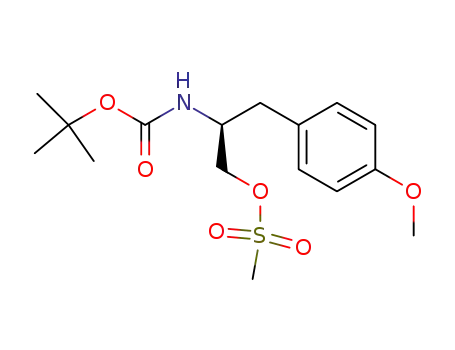 Molecular Structure of 153923-41-2 ((S)-2-[ (tert-butoxycarbonyl)-amino]-3-(4-methoxyphenyl)-propylmethanesulfonate)