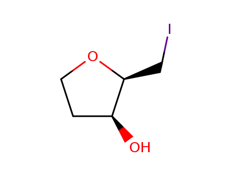 Molecular Structure of 100590-12-3 (cis-2-(iodomethyl)-3-hydroxytetrahydrofuran)