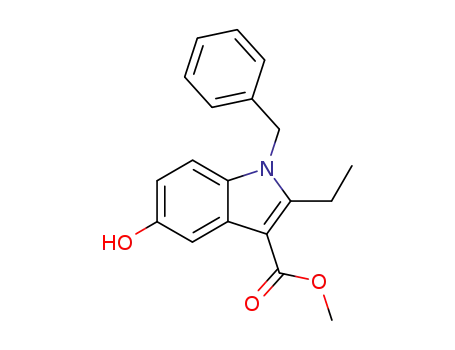 Molecular Structure of 184705-03-1 (METHYL 1-BENZYL-2-ETHYL-5-HYDROXY-1H-INDOLE-3-CARBOXYLATE)