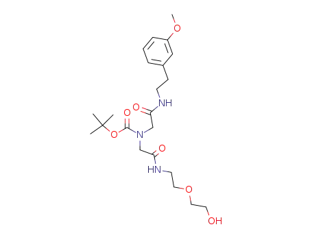 Molecular Structure of 194996-44-6 ({[2-(2-Hydroxy-ethoxy)-ethylcarbamoyl]-methyl}-{[2-(3-methoxy-phenyl)-ethylcarbamoyl]-methyl}-carbamic acid tert-butyl ester)