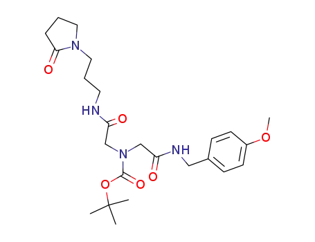 Molecular Structure of 194996-16-2 ([(4-Methoxy-benzylcarbamoyl)-methyl]-{[3-(2-oxo-pyrrolidin-1-yl)-propylcarbamoyl]-methyl}-carbamic acid tert-butyl ester)