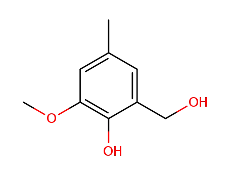 Molecular Structure of 7452-08-6 (2-(hydroxyMethyl)-6-Methoxy-4-Methylphenol)