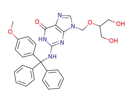 9-{[(1,3-dihydroxypropan-2-yl)oxy]methyl}-2-{[(4-methoxyphenyl)diphenylmethyl]amino}-6,9-dihydro-1H-purin-6-one