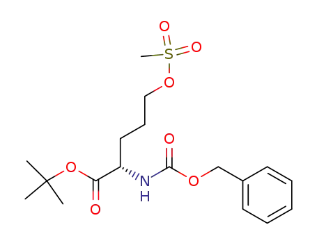 Molecular Structure of 159877-09-5 (L-Norvaline, 5-[(methylsulfonyl)oxy]-N-[(phenylmethoxy)carbonyl]-, 1,1-dimethylethylester)