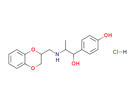 Molecular Structure of 87081-17-2 (4-{2-[(2,3-dihydro-1,4-benzodioxin-2-ylmethyl)amino]-1-hydroxypropyl}phenol hydrochloride)