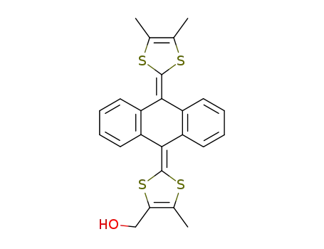 Molecular Structure of 336196-13-5 (10-(4,5-dimethyl-1,3-dithiol-2-ylidene)-9,10-dihydro-9-(4-hydroxymethyl-5-methyl-1,3-dithiol-2-ylidene)anthracene)