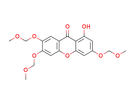 Molecular Structure of 1314917-55-9 (1-hydroxy-3,6,7-tris(methoxymethoxy)-9H-xanthen-9-one)