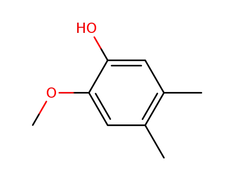 Molecular Structure of 7771-25-7 (2-methoxy-4,5-dimethylphenol)