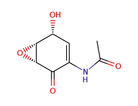 Molecular Structure of 89020-32-6 (Acetamide,N-[(1R,5R,6R)-5-hydroxy-2-oxo-7-oxabicyclo[4.1.0]hept-3-en-3-yl]-)