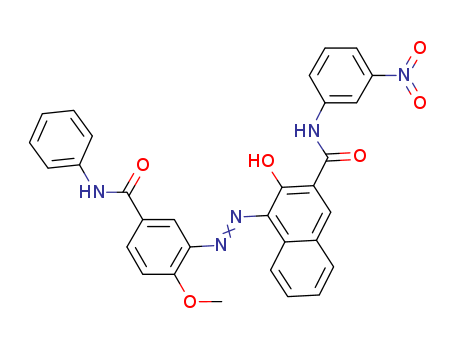 Pigment Red 31;3-Hydroxy-4-[[2-methoxy-5-[(phenylamino)carbonyl]phenyl]azo]-N-(3-nitrophenyl)-2-naphthalenecarboxamide 6448-96-0