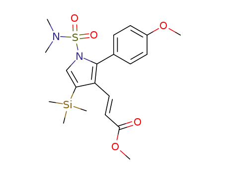 Molecular Structure of 284663-48-5 (N,N-dimethyl 2-(p-methoxyphenyl)-3-(trans-2-methoxycarbonylethenyl)-4-trimethylsilyl-1H-pyrrole-1-sulfonamide)