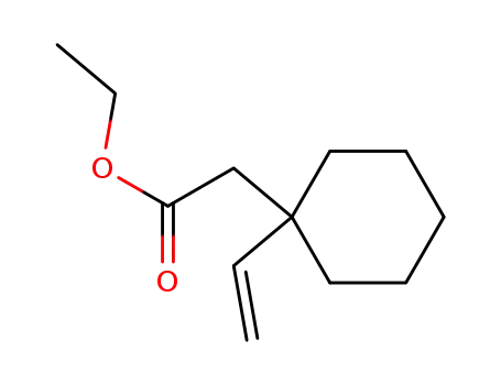 Molecular Structure of 71593-71-0 (Cyclohexaneacetic acid, 1-ethenyl-, ethyl ester)