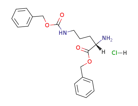 Molecular Structure of 63594-37-6 (H-ORN(Z)-OBZL HCL)