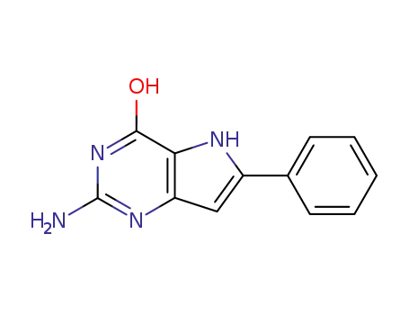 Molecular Structure of 237435-29-9 (2-amino-6-phenyl-5H-pyrrolo[3,2-d]pyrimidin-4-ol)