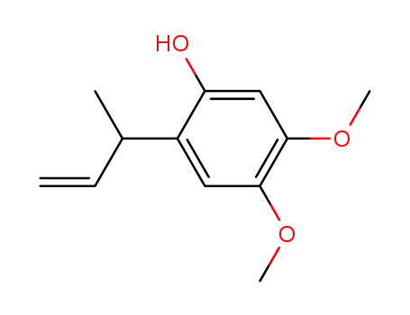 Molecular Structure of 118326-04-8 (Phenol, 4,5-dimethoxy-2-(1-methyl-2-propenyl)-)