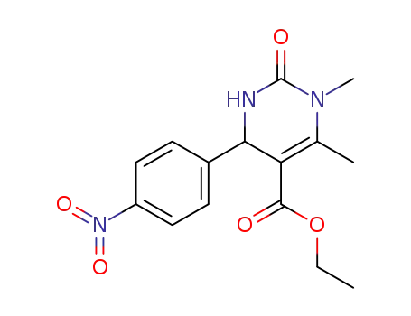 Molecular Structure of 301319-39-1 (1,6-DIMETHYL-4-(4-NITRO-PHENYL)-2-OXO-1,2,3,4-TETRAHYDRO-PYRIMIDINE-5-CARBOXYLIC ACID ETHYL ESTER)
