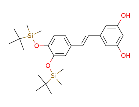 Molecular Structure of 1018449-53-0 (3',4'-bis(tert-butyldimethylsiloxy)-3,5-dihydroxystilbene)