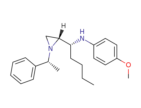 Molecular Structure of 694526-75-5 ((1R,2'R,1''R)-(4-methoxyphenyl){1-[1'-(1''-phenylethyl)aziridin-2'-yl]pentyl}amine)