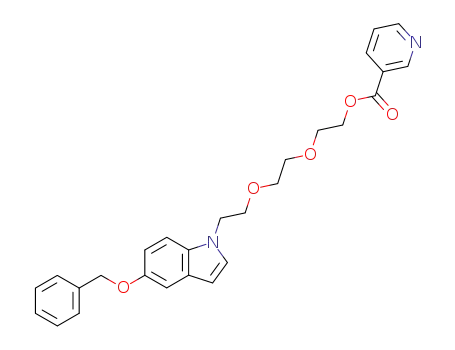 3-Pyridinecarboxylic acid,
2-[2-[2-[5-(phenylmethoxy)-1H-indol-1-yl]ethoxy]ethoxy]ethyl ester