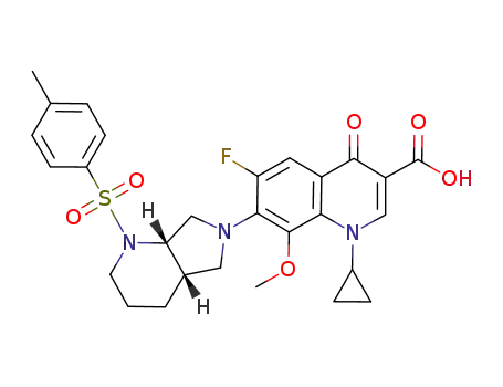 6-fluoro-8-methoxy-4-oxo-1-cyclopropyl-7-(2-(4-methylphenyl)sulfonyl-2,8-diazabicyclo[4.3.0]nonan-8-yl)-1,4-dihydroquinoline-3-carboxylic acid