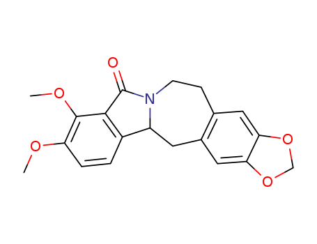 95530-38-4,Lennoxamine,9,10-dimethoxy-5,6,12b,13-tetrahydro-[1,3]dioxolo[4'',5'':4',5']benzo[1',2':4,5]azepino[2,1-a]isoindol-8-one;3,4-dimethoxy-7,8,13,13a-tetrahydro-10,11-methylenedioxy-5H-isoindolo[1,2-b][3]benzazepin-5-one;(+/-)-lennoxamine;