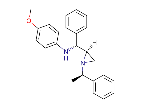 Molecular Structure of 694526-76-6 ((1R,2'R,1''R)-(4-methoxyphenyl){1-[1'-(1''-phenylethyl)aziridin-2'-yl]-1-[pentyl]methyl}amine)
