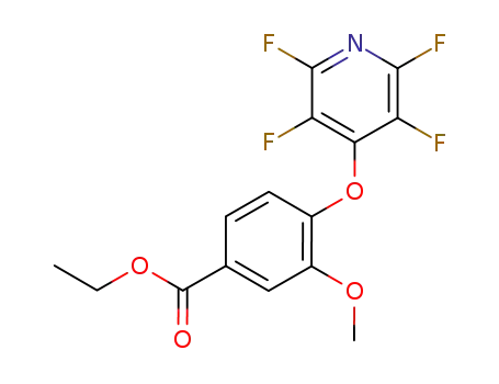 Molecular Structure of 199784-56-0 (4-(2,3,5,6-tetrafluoropyridin-4-yl)oxy-3-methoxybenzoic acid, ethyl ester)