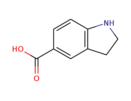 Molecular Structure of 15861-30-0 (2,3-DIHYDRO-1H-INDOLE-5-CARBOXYLIC ACID)